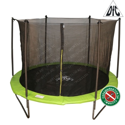 Батут DFC JUMP 8ft складной, сетка, чехол, apple green (244см)